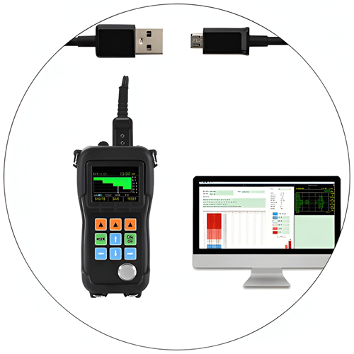 Acoustic Testing Pro Dual Element Screen Ultrasonic Thickness Gauge