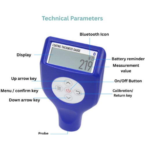 Dual-Purpose Magnetic & Eddy Current Coating Thickness Gauge - Acoustic Testing Pro