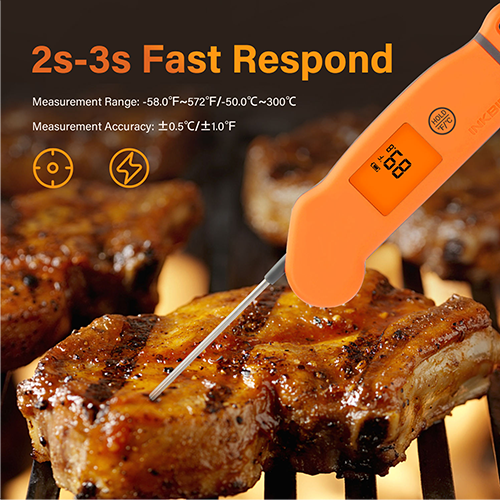 Fast Read Digital Meat Thermometer with Rotatable Backlit LCD - Acoustic Testing Pro