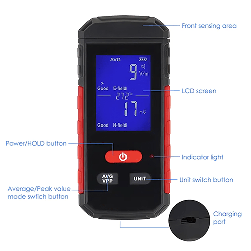 Acoustic Testing Pro Rechargeable EMF Radiation Detector