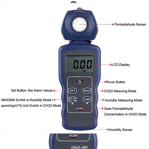 Acoustic Testing Pro Portable Formaldehyde Tester Hygrometer