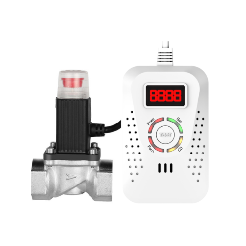 Dual Sensor Carbon Monoxide CH4 Gas Leak Detector with Alarm Valve Control - Acoustic Testing Pro 