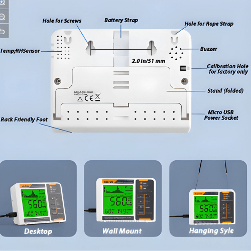 Acoustic Testing Pro Hydroponics Air Quality Detector Moisture Meter