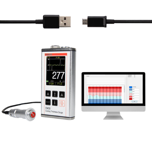 Thickness Measurement Magnetic Method Waterproof Color Screen Thickness Gauge with USB – Acoustic Testing Pro