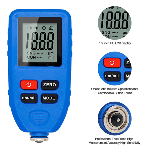 Acoustic Testing Pro Paint Film Thickness Tester Measuring
