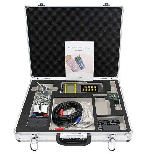 Acoustic Testing Pro River Water Measuring Handheld Type Ultrasonic Flow Meter With Clamp On Holder Exterior Sensor