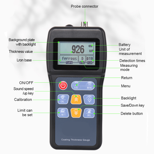 Acoustic Testing Pro Digital Electronic Dry Film Coating Thickness Gauge