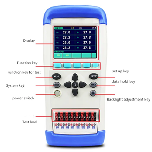 Acoustic Testing Pro Handheld 8 Channels Temperature Data Logger Meter With ARM Micro Processor